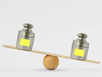 scale tipping to one side